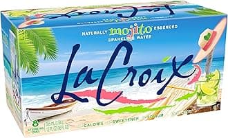 La Croix Mojito Sparkling Water 355ml x 8 Cans – Zero Sugar Lime Mint Flavored Carbonated Water, Naturally Essenced Beverage