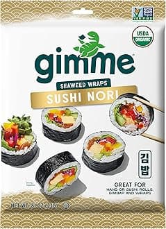 Seaweed Sushi Nori Premium Organic Roasted Seaweed Sheets, Keto, Vegan, Gluten-Free, Restaurant-style Sushi Nori Sheets 0.81 Ounce (Pack of 1)