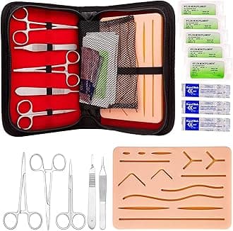 KINSAN Surgical Suture Training Kit, Wound Suture Kit for Studying Medical Seam Kit Wound Seam Exercise Kit for Practising Suturing Techniques and Wounds