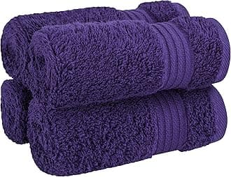 Cotton Paradise 100% Cotton Turkish Washcloth Set for Bathroom, 4 Piece Soft Absorbent Small Hand Face Towels Wash Rags, Purple
