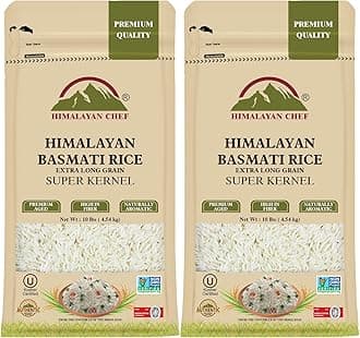 Himalayan Chef Premium Aged Basmati Rice, Naturally aromatic and Pure, White - 20 lbs (5570-2PK)