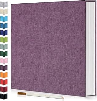 Photo Album Self Adhesive Scrapbook,60 Pages Large Photo Book for 4x6,5x7,8x10 Pictures,DIY Album for Baby Wedding Family Travel Birthday,with Metallic Pen and Scraper