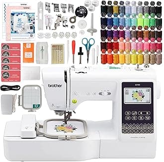 Brother SE700 Embroidery & Sewing Machine with 50 Sewing Spools, Color Matching Bobbins & Accessories