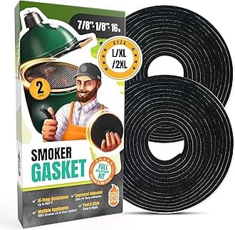Gasket for Big Green Egg Large/XL/XXL - 2-Pack x 8 FT Smoker Gasket Seal - BGE Gasket 7/8" x 1/8" Felt - Compatible with Big Green Egg - Accessories & Parts for Grill by Smoker Chef