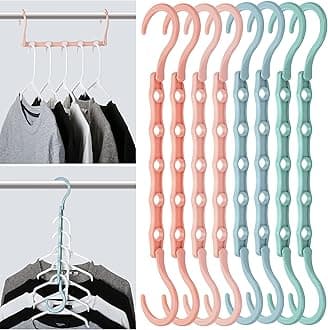 Space Saving Hangers, 8 Pack, Boho Colors, Magic Hangers