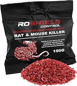 ROSHIELD- 150g Mouse/Rat Poisoning, Fast Acting Wheat Poison, Maximum Strength Rodent Killer, Single-Feed All Weather Rodent Killer, Attracts & Kill