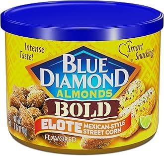 Blue Diamond Almonds, BOLD Elote Mexican Street Corn Flavored Snack Nuts, 6 Ounce Can