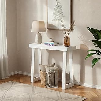 Plank+Beam Solid Wood Console Table, 36 Inch, Sofa Table, Narrow Entryway Table for Hallway, Behind The Couch, Living Room, Foyer, Easy Assembly, White