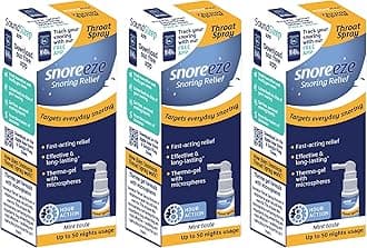 Anti-Snoring Throat Spray - Effective Snoring Aids for Men & Women - Fast Acting Lubricating Thermo Gel - Snore Stopper to Use with Mobile App - Triple Pack -23,5ml Each - 150 Nights Use