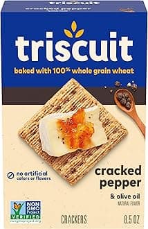 Cracked Pepper & Olive Oil Whole Grain Wheat Crackers, Lunch Snacks, Snack Crackers, 8.5 oz