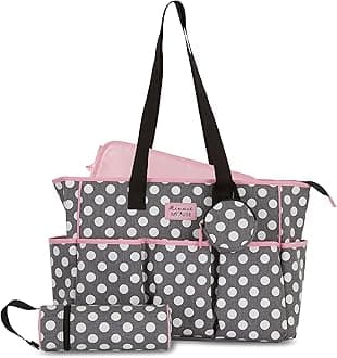 Disney Cudlie Diaper Tote Bag for Moms | Large Spacious Travel Diaper Tote for Baby Boy and Girl | 17-Inches Wide Multi-Functional Baby Bag with Cute Patterns