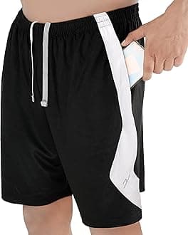 NY ThreadsMen's Athletic Shorts with Pockets, Basketball, Running and Gym Shorts, Lightweight and Quick Dry Workout Shorts