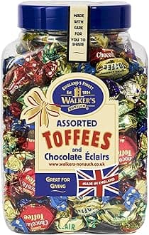 Walkers' Nonsuch Assorted Toffees & Chocolate Éclairs | Contains English Creamy, Milk & Dark Chocolate Covered, Banana Split & Milk Toffees | Traditional British Candy | 44.09 Oz (1.25kg)