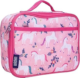 Wildkin Kids Insulated Lunch Box Bag for Boys and Girls, Perfect Size for Packing Hot or Cold Snacks for School and Travel, Measures 9.75 x 7 x 3.25 Inches, BPA-Free, Olive Kids (Magical Unicorns)