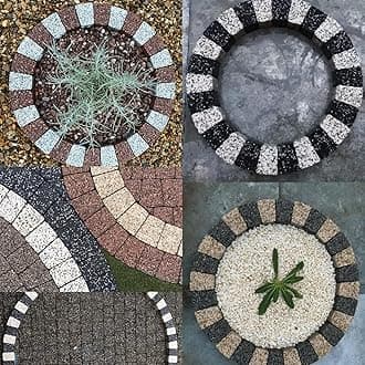 Garden Granite Circle Tree Surround Grass Border Paving Slab Stone Concrete Water Feature (CREAM/LIGHT GREY, 90)