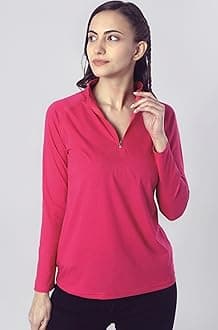 Women's Cotton Regular Fit Tshirt Full Sleeve Zipper Tshirt T-Shirt Full Sleeves