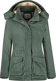 Women's Winter Warm Sherpa Lined Jacket Heavy Parka Coat with Hood