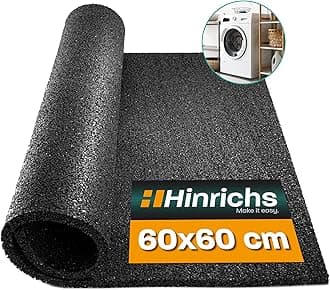 Hinrichs Anti-Vibration Mat for Washing Machines - Rubber Mat - Cut to Size Insulation Mat as Washing Machine Mat - 60 x 60 cm Rubber Mat