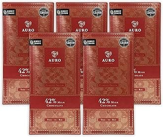 Auro 42% Milk Chocolate 5 Pack - Filipino Chocolate - Premium, Made At Origin, Direct Trade, Bean-to-Bar, Woman Owned, BIPOC Owned - Gluten-Free, Halal - Bundle