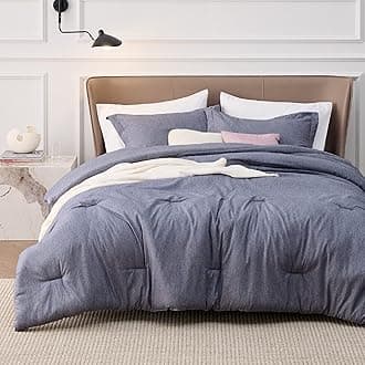 Bedsure Full Comforter Set - Denim Grey Soft Bedding for All Seasons, Cationic Dyed Bed Set, 3 Pieces, 1 Full Size Comforter (82"x86") and 2 Pillow Shams (20"x26"+2")
