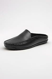 Men's Genuine Leather Back Open Loafers