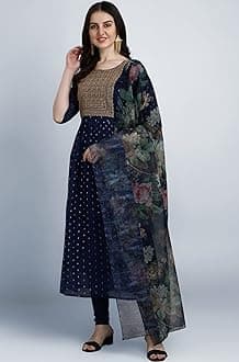 VredeVogel Women's Chanderi Kurta with Legging and Dupatta