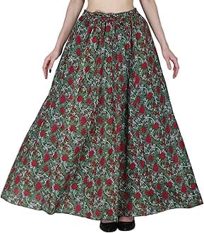 Sttoffa Cotton Printed Women Wear Maxi Long Skirt 40" inch Full Length