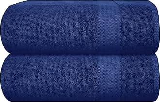 GLAMBURG Premium Cotton Oversized 2 Pack Bath Sheet 35x70-100% Pure Cotton - Ideal for Everyday use - Ultra Soft & Highly Absorbent - Machine Washable - Navy