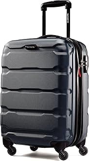 Omni PC Hardside Expandable Luggage with Spinner Wheels, Navy, Checked-Large 28-Inch