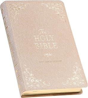 KJV Holy Bible, Standard Size Faux Leather Red Letter Edition Thumb Index, Ribbon Marker, King James Version, Pearlescent Taupe (KJV Deluxe Gift Editions)