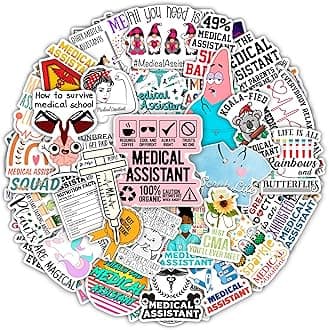 BulbaCraft 100 Pcs Funny Medical Assistant Stickers, Medical Assistant Gifts for Women & Men, Gifts for Women & Men
