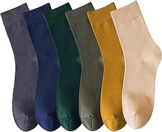 Mens Dress Socks Combed Anti-pilling Cotton Calf Length Moisture Wicking odor Control Casual Crew Socks for Men