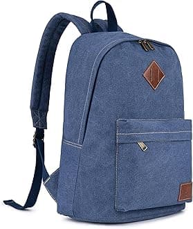 Canvas Laptop Backpack, Durable Rucksack, Travel Bag Fits 15.6 Inch Notebook for Men Women Factory Directly (Blue)
