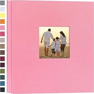 potricher Linen Hardcover Photo Album 1000 Photos 4x6 Large Capacity for Family Wedding Anniversary Baby Vacation (Pink, 1000 Pockets)