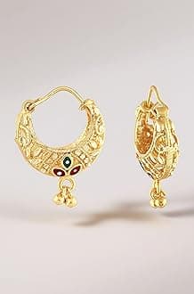 VFJ VIGHNAHARTA FASHION JEWELLERY Yellow Traditional Bucket Bali Alloy Gold Brass and Micron Plated Earring valentine day gift valentineday gift for her gift for him gift for women gift for men love gift gifts ValentinesDay2023 for Women