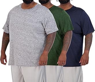 3 Pack: Men’s Big & Tall Short Sleeve Dry Fit Crew Neck T-Shirt - Gym Workout Athletic Running Tee (3XT-5XT)
