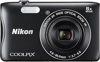 Nikon COOLPIX S3700 Digital Camera, Black, 8x Optical Zoom, 20 MP, S3700BK