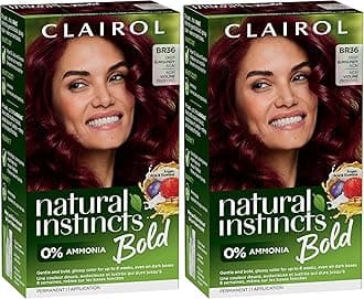 Clairol Natural Instincts Bold Permanent Hair Dye, BR36 Deep Burgundy Acai Hair Color, Pack of 2