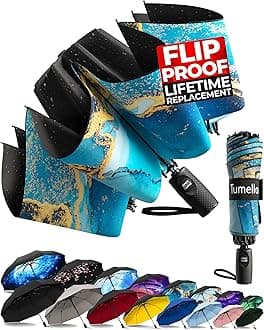 Inverted Windproof Umbrella, Large, Strong, Light, Portable, Automatic Reverse Folding Rain Umbrella, Durable Premium Grip, Fits Car & Backpack