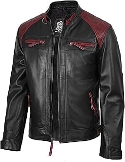 Blingsoul Leather Jacket Men - Quilted Cafe Racer Leather Jackets For Men