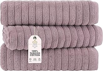 Classic Turkish Towels CTT - Luxury 3 Piece Jumbo Bath Sheets, 100% Turkish Cotton, Absorbent & Ultra Comfy Bath Towel Sheets for Hotels & Spa | 40"x65" (Mauve)