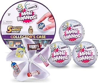5 Surprise Mini Brands Series 3 Collector's Kit - Amazon Exclusive Mystery Capsule Real Miniature Brands by Zuru (3 Capsules + 1 Case),Multi