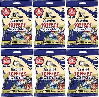 Assorted English Toffees & Chocolate Éclairs – British Candy Mix with English Creamy Toffee, Milk & Dark Chocolate Covered, Banana Split & Eclairs – 5.29 Oz (Pack of 6)