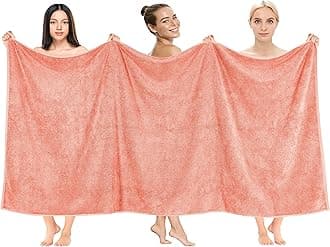 Cotton Paradise 100% Cotton 40x80 Oversized Bath Sheet, Extra Large Turkish Bath Towel for Bathroom, Coral Bath Sheet