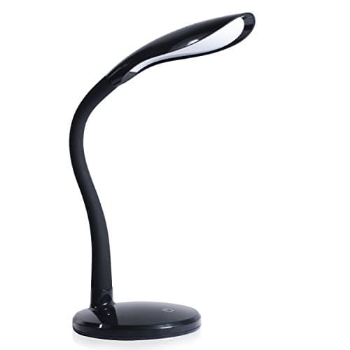Dimmable LED Desk Lamp,iHOVEN Eye-caring Touch Table Lamp Adjustable Gooseneck Stylish Metal Design Desk Light Energy Efficient LED Lamps (Black)