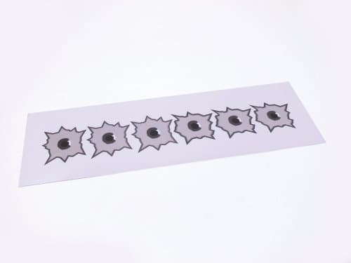 6 x Bullet Hole Decal Stickers - Self Adhesive