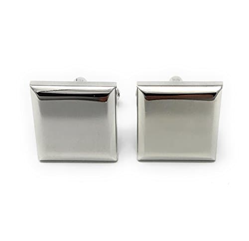 Personalised Harvey Makin Square Silver Cufflinks in A Black Presentation Box FREE ENGRAVING