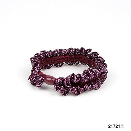 Dark Pink Scrunchie with Glitter Edges and Plastic Fastener