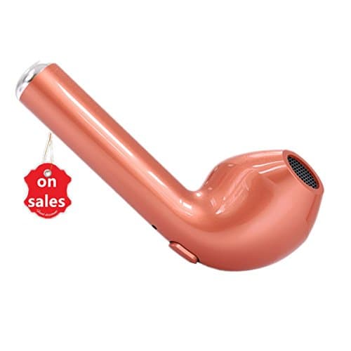 Mini Bluetooth Earpiece - In Ear Earbud Headphones Headset Bluetooth 4.1 Mini Wireless Earphones Stereo Magnetic Earbuds, Handsfree with Mic, Noise Cancellation for Samsung, iPhone,HTC ,Sony and Android Devices - Rose Gold (Single Left Ear)