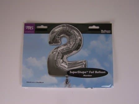 Giant 34'' Supershape Number 2 Silver